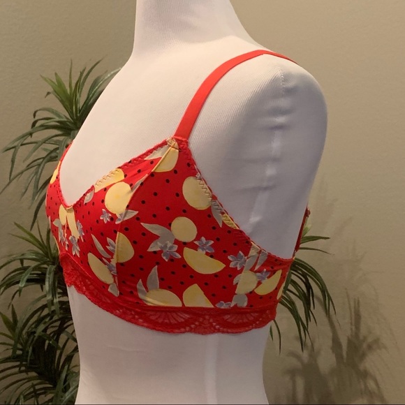 NWT $38 Free People Mari Red Printed Bralette Bra XS S M - Picture 7 of 13